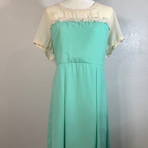 Cream and Mint Doe & Rae Dress